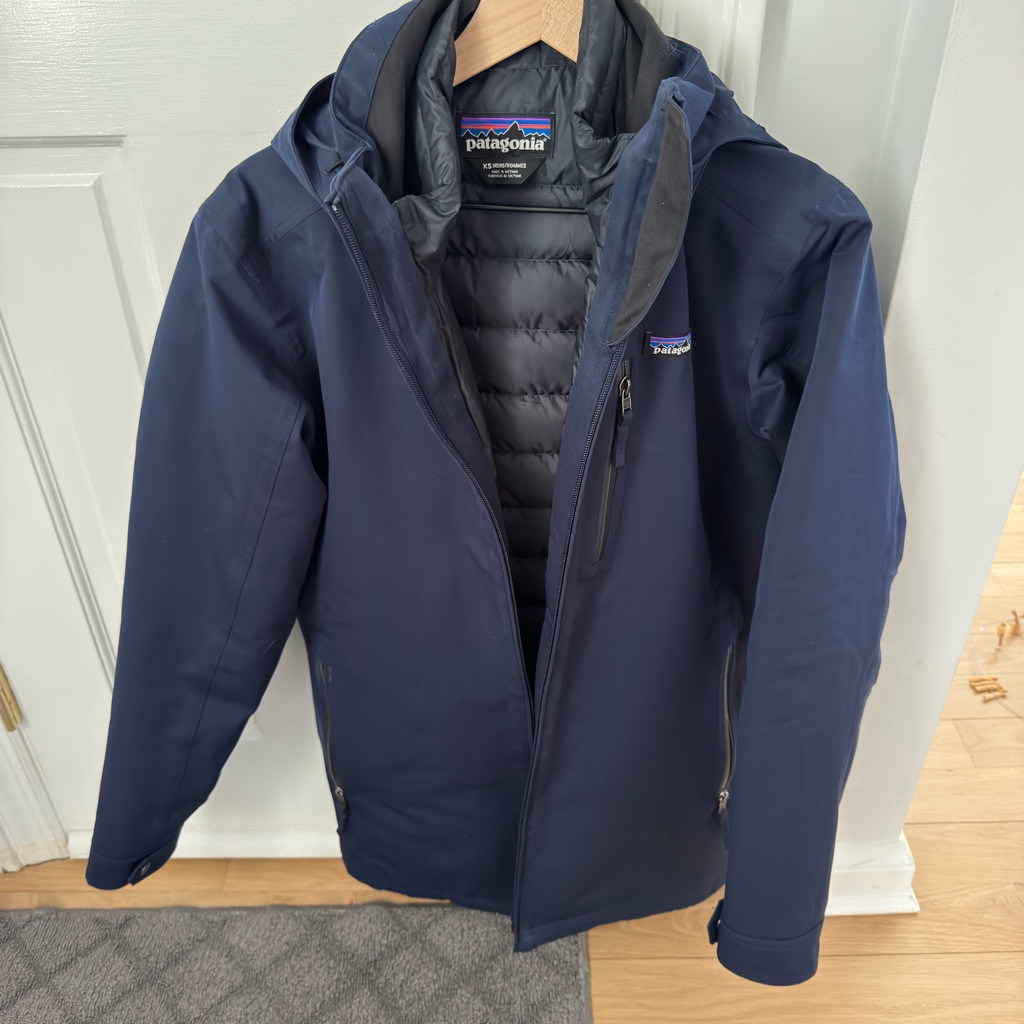 Patagonia Men's Tres 3-In-1 Navy Jacket Parka Xs